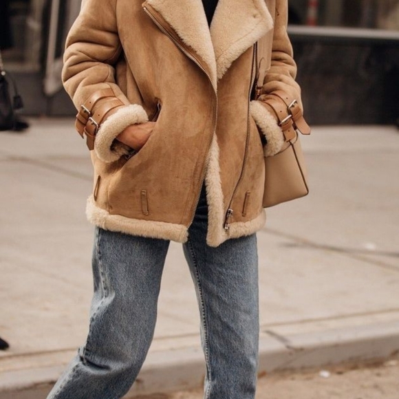 VINTAGE BERNARDO FAUX SUEDE TAN JACKET - Picture 14 of 15